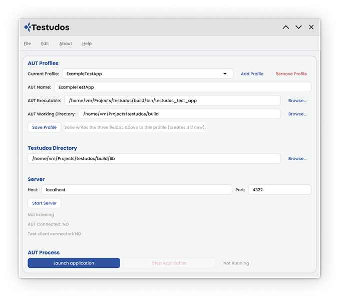 Testudos Interface mockup